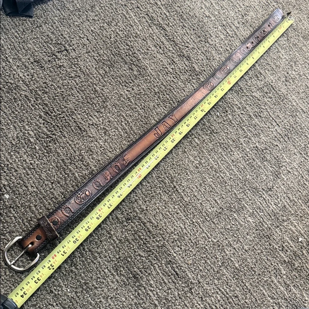 Brown Leather Western Belt