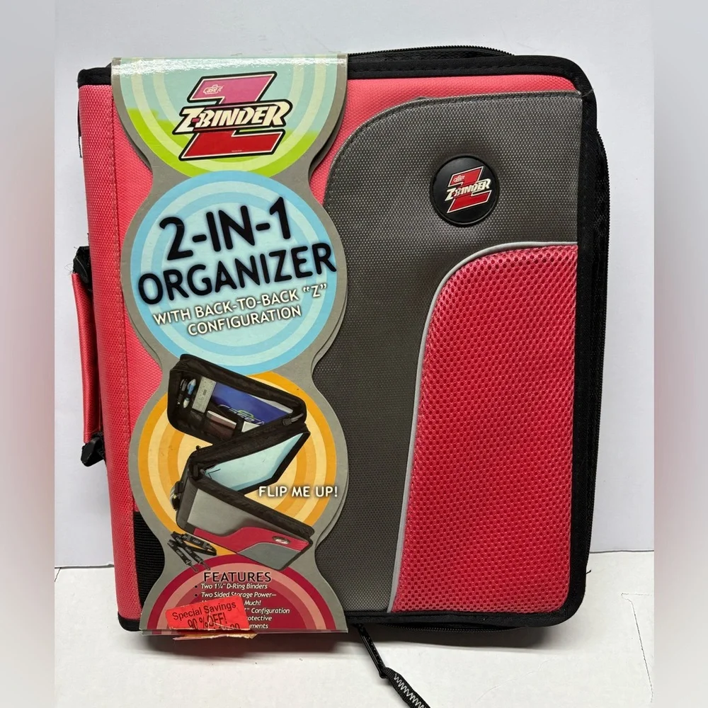 Vintage NWT Case it Z binder 2-in 1 Organizer with configuration/shoulder strap!