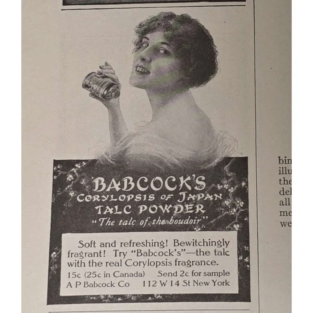 Babcock's Corylopsis of Japan Talc Powder Vintage 1916 Advertisement