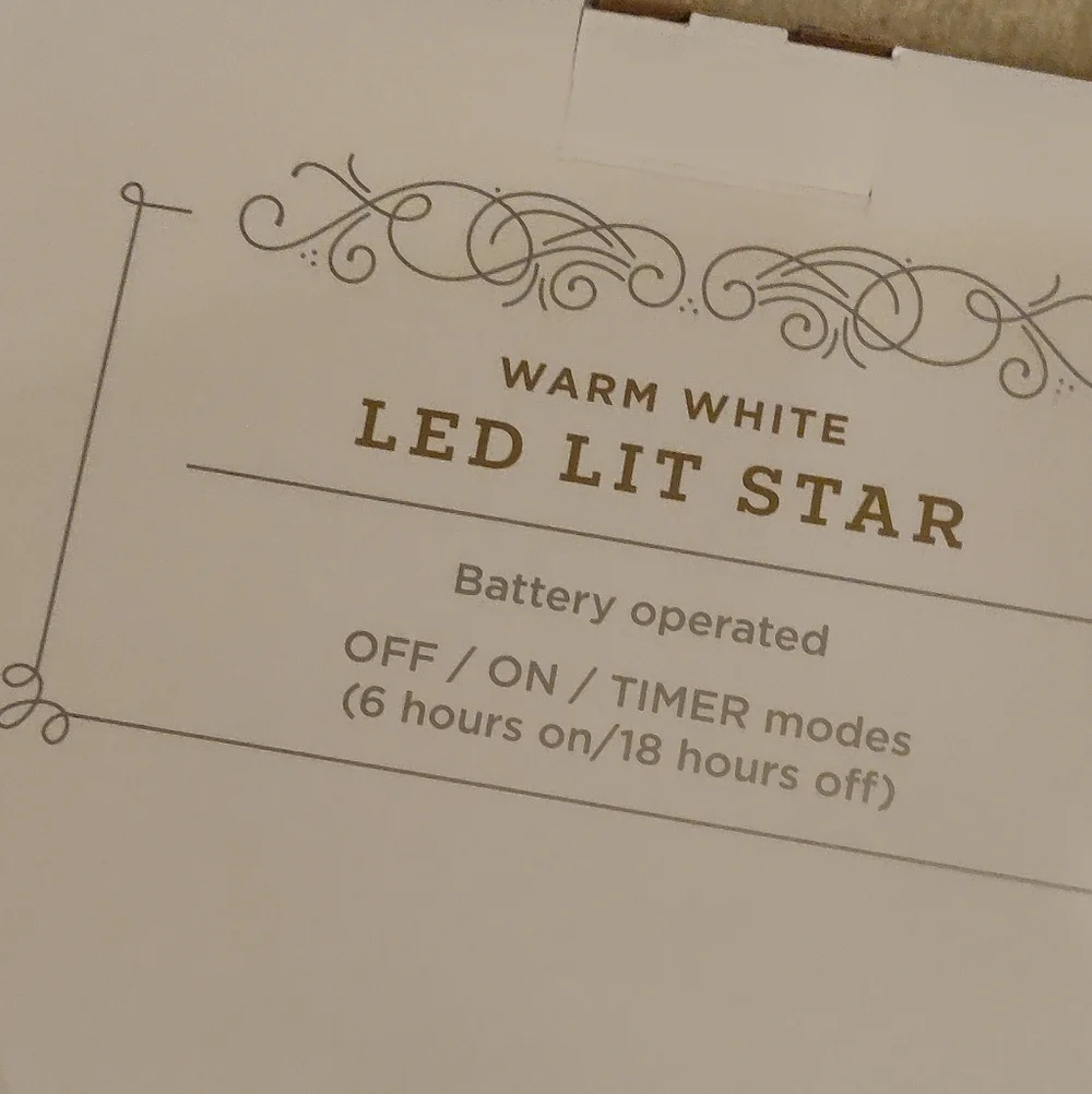 Target Wondershop Warm White Gold Glitter LED Lit Star ⭐✨