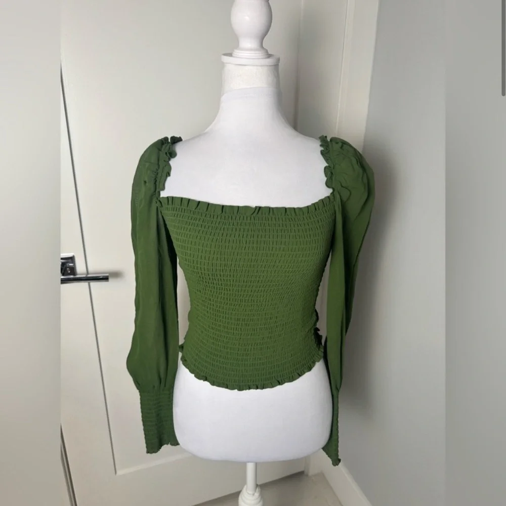 Reformation green smocked