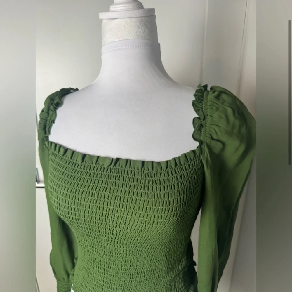 Reformation green smocked
