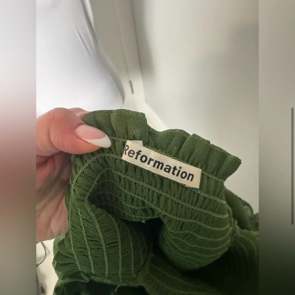 Reformation green smocked