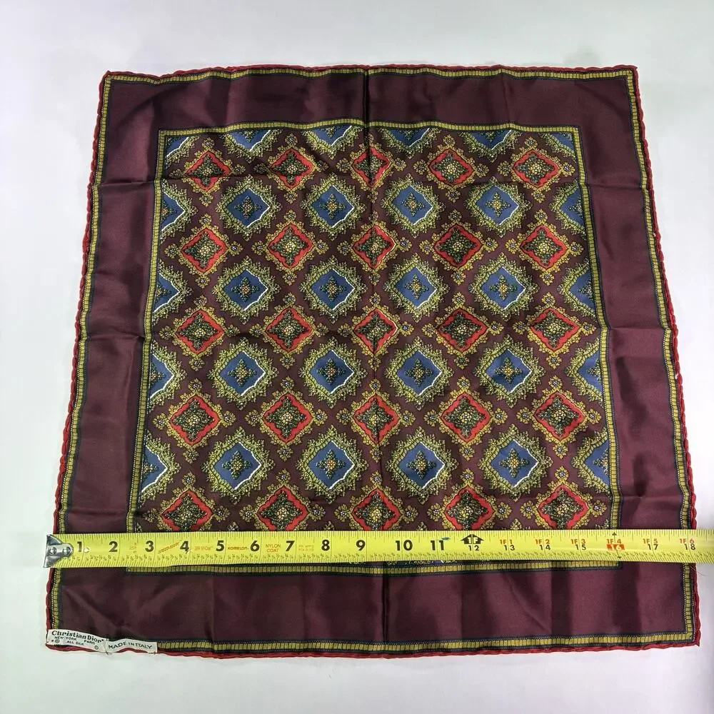 Vintage Christian Dior Silk Square Scarf 18