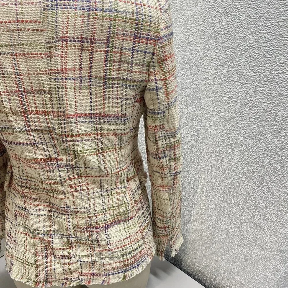 NEW AKRIS Women’s Fringe Tweed Blazer Jacket