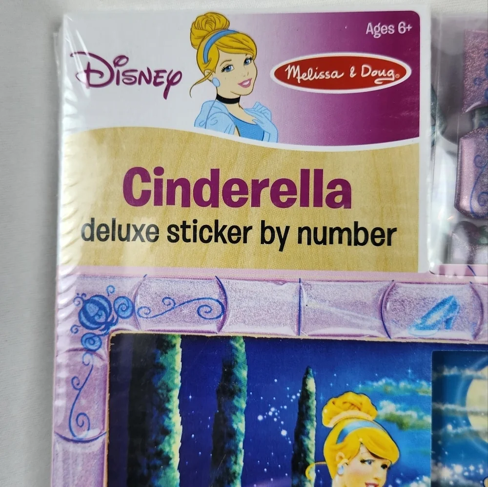 Lot Disney Cinderella/Minnie By Number 100+ Sparkle Gem Stickers Sealed New