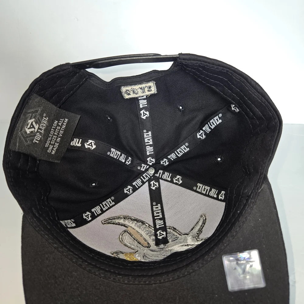 The GOAT Top Level Men's Snapback Hat One Size Black Embroidered Logo New