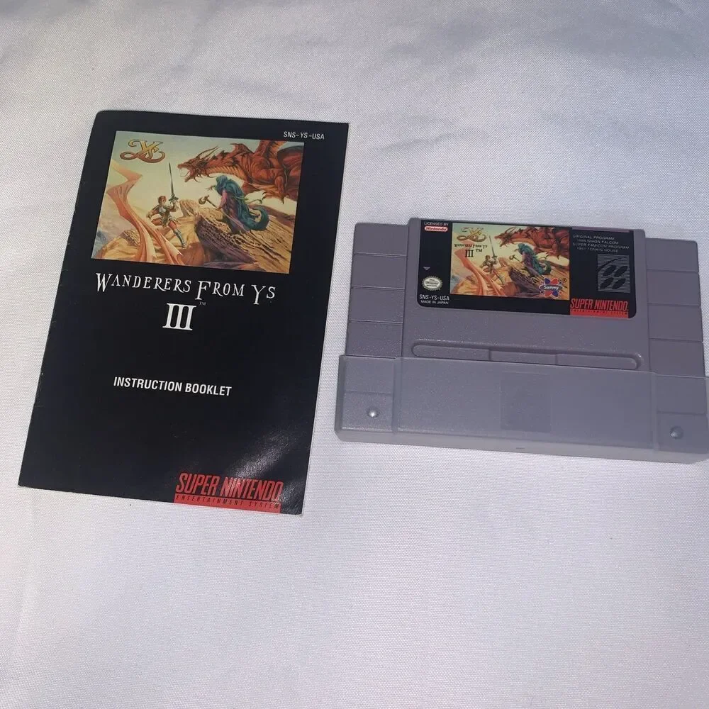 vintage game Wanderers From Ys III(Super Nintendo Entertainment System, 1992)