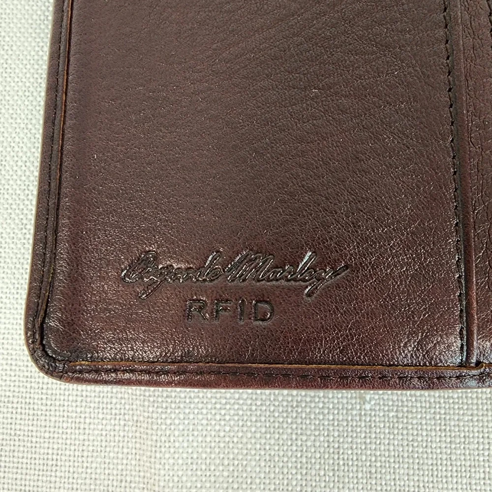 Osgoode Marley RFID Dark Brown Full Grain Leather Wallet W/Checkbook Holder