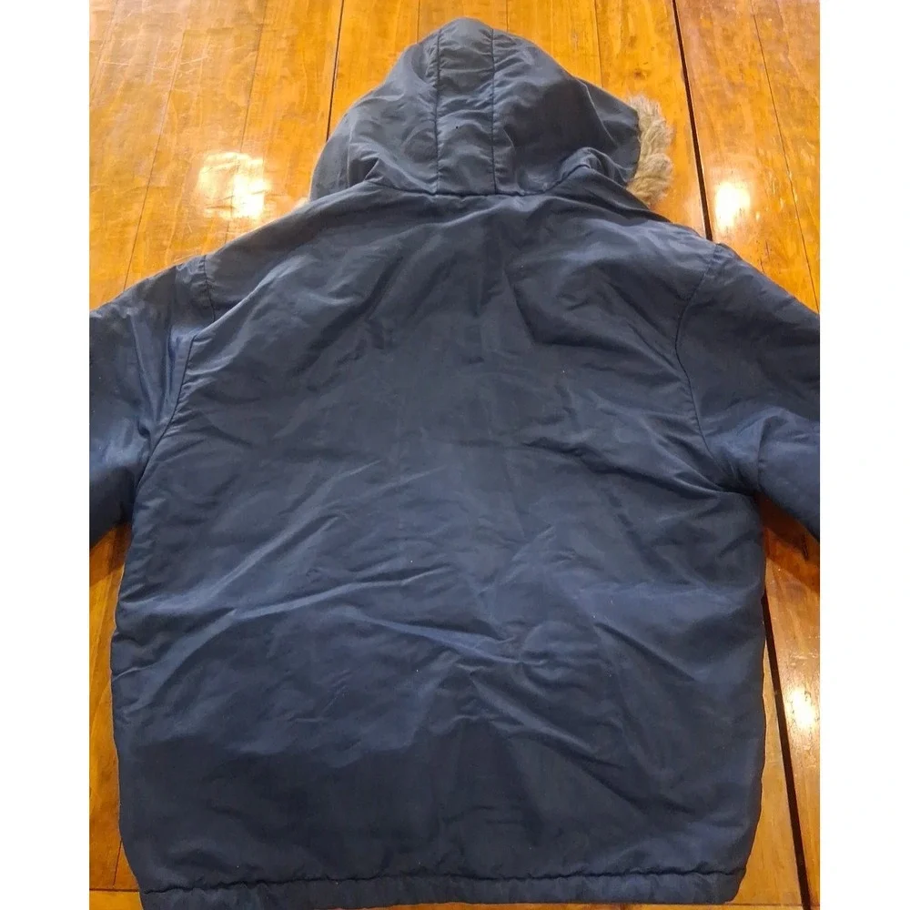 VTG Mens Unitog Union Bomber Jacket Fur Hood Mens Large 42R Blue Orange 1960's