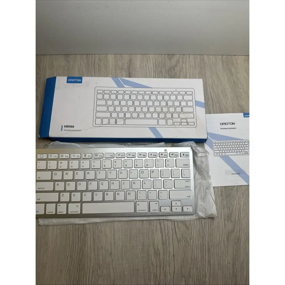 Omoton KB066 Bluetooth Wireless Keyboard for Android and iOS White—New