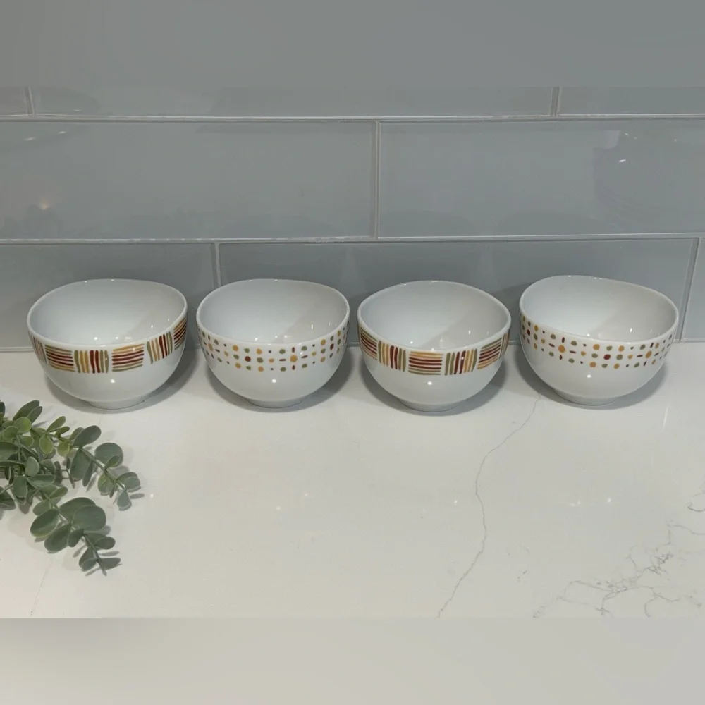 West Elm Salad Cereal Candy Bowl Microwave Dishwasher Safe White Brow Green Cute