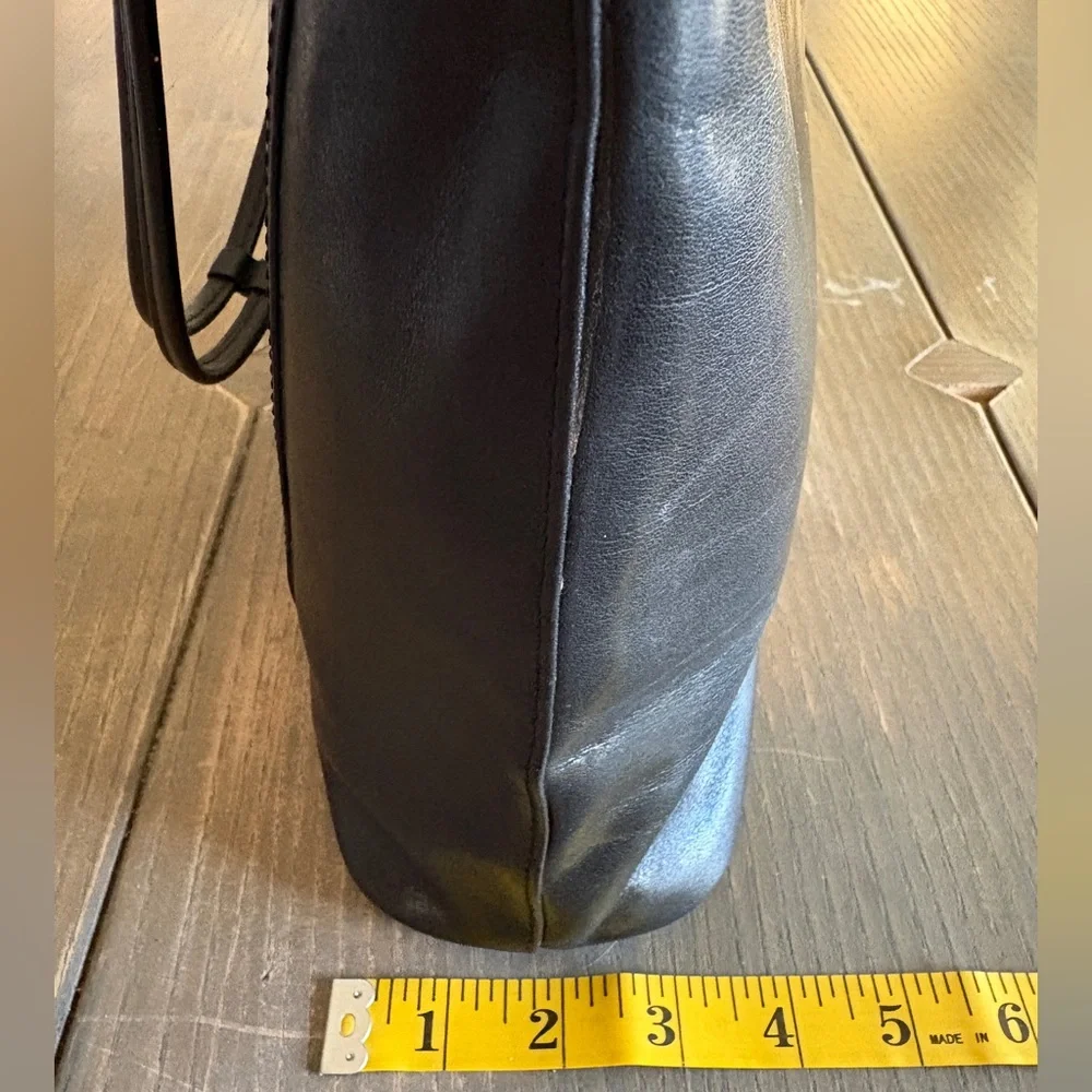 Monsac Black Leather Messenger Bag