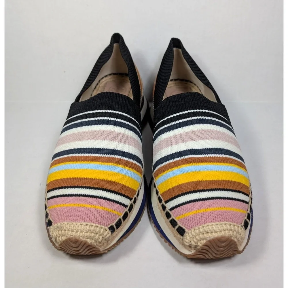 Tory Burch Womens Size 9.5 Multicolor Stretch Fabric Daisy Logo Espadrilles
