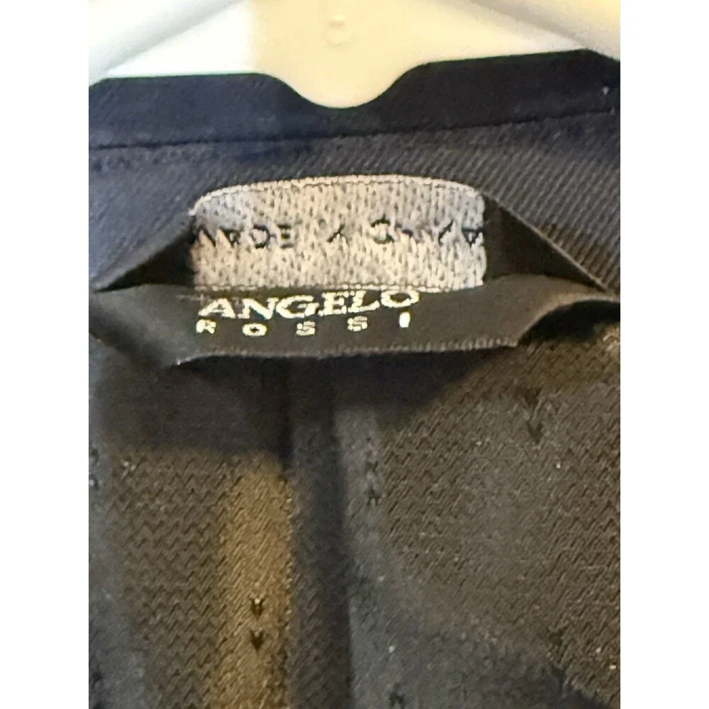 Angelo Rossi Men’s Navy Blue Blazer Sport Coat Size 48 R Hand Tailored