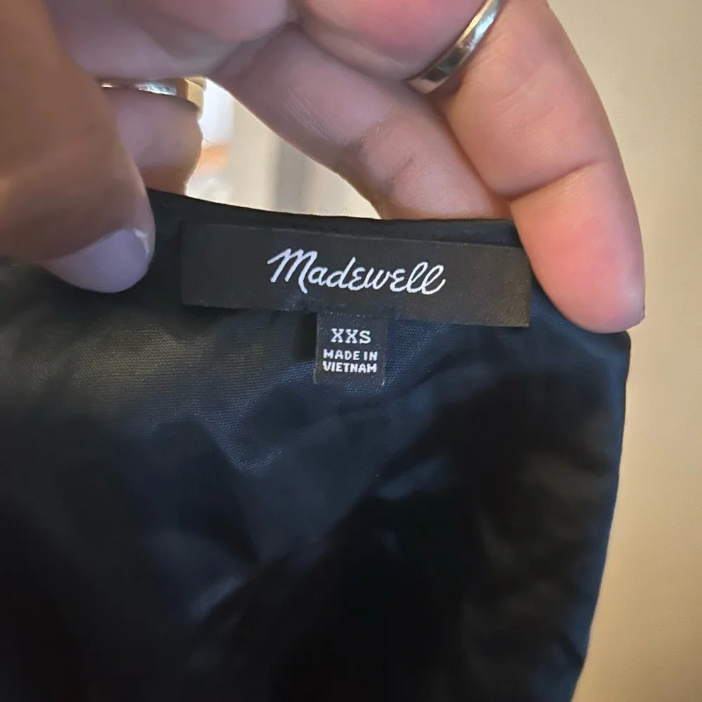 Madewell Shirt - black “Shirred Puff-Sleeve Top in Satin”