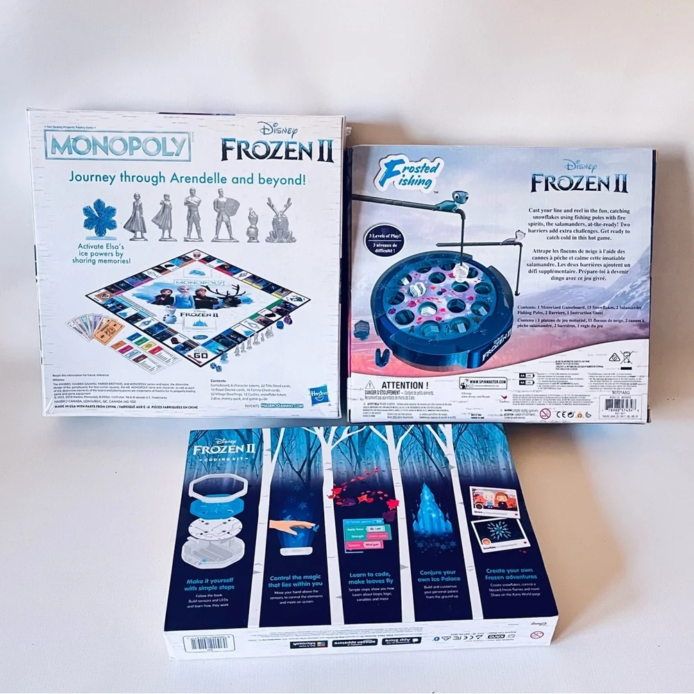 Kids Disney Frozen Boardgames & Activity Bundle Lot Of 3