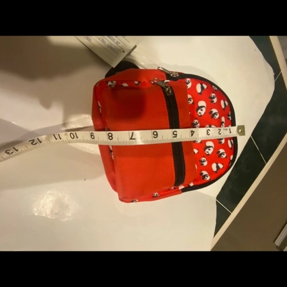 PAW NYC RED DOGGIE BACKPACK WITH PANDAS NEW WITH TAGS