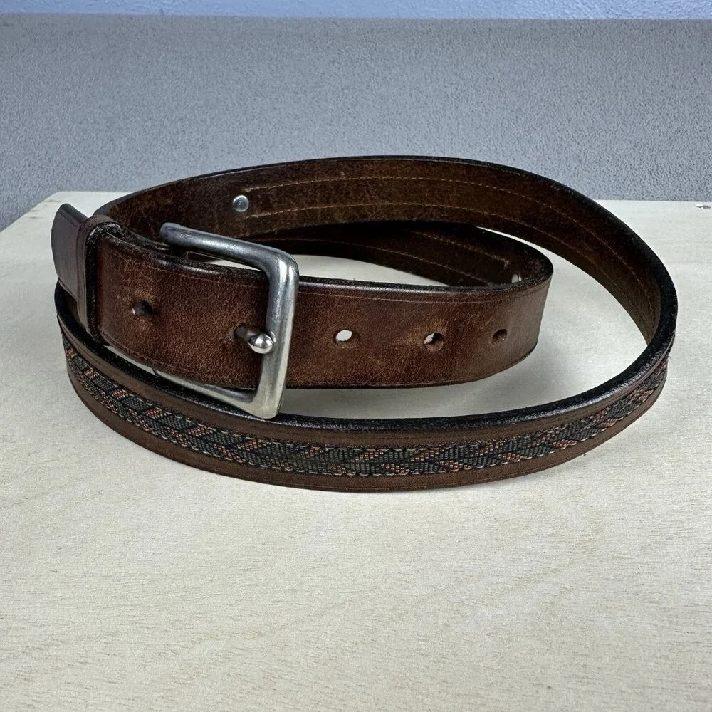 Gap Buffalo Nickel Men's Leather Belt Southwest Chevron Insert Size 40
