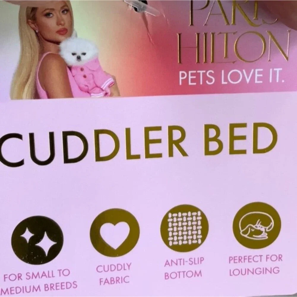 Paris Hilton Pink and Black Pet Bed