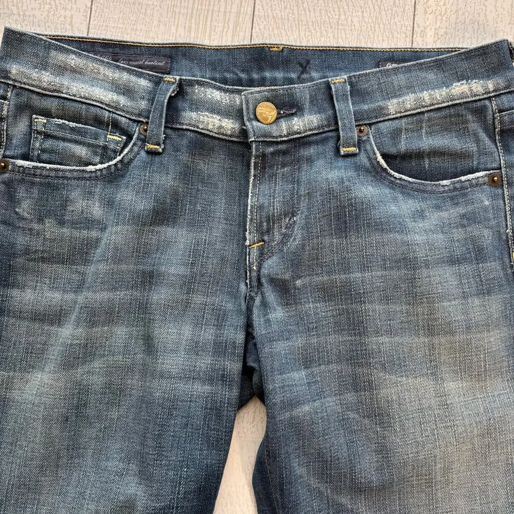 Citizens of Humanity Elle Low Waist Bootcut Distressed Jeans Size 28