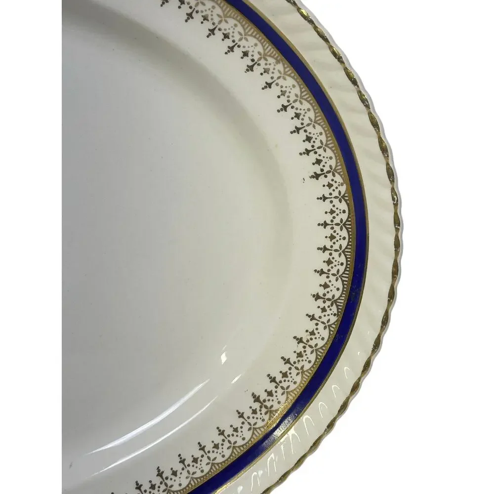 Johnson Bros Retired JB83 Windsor Ware Cobalt Blue/Gold Oval Serving Platter