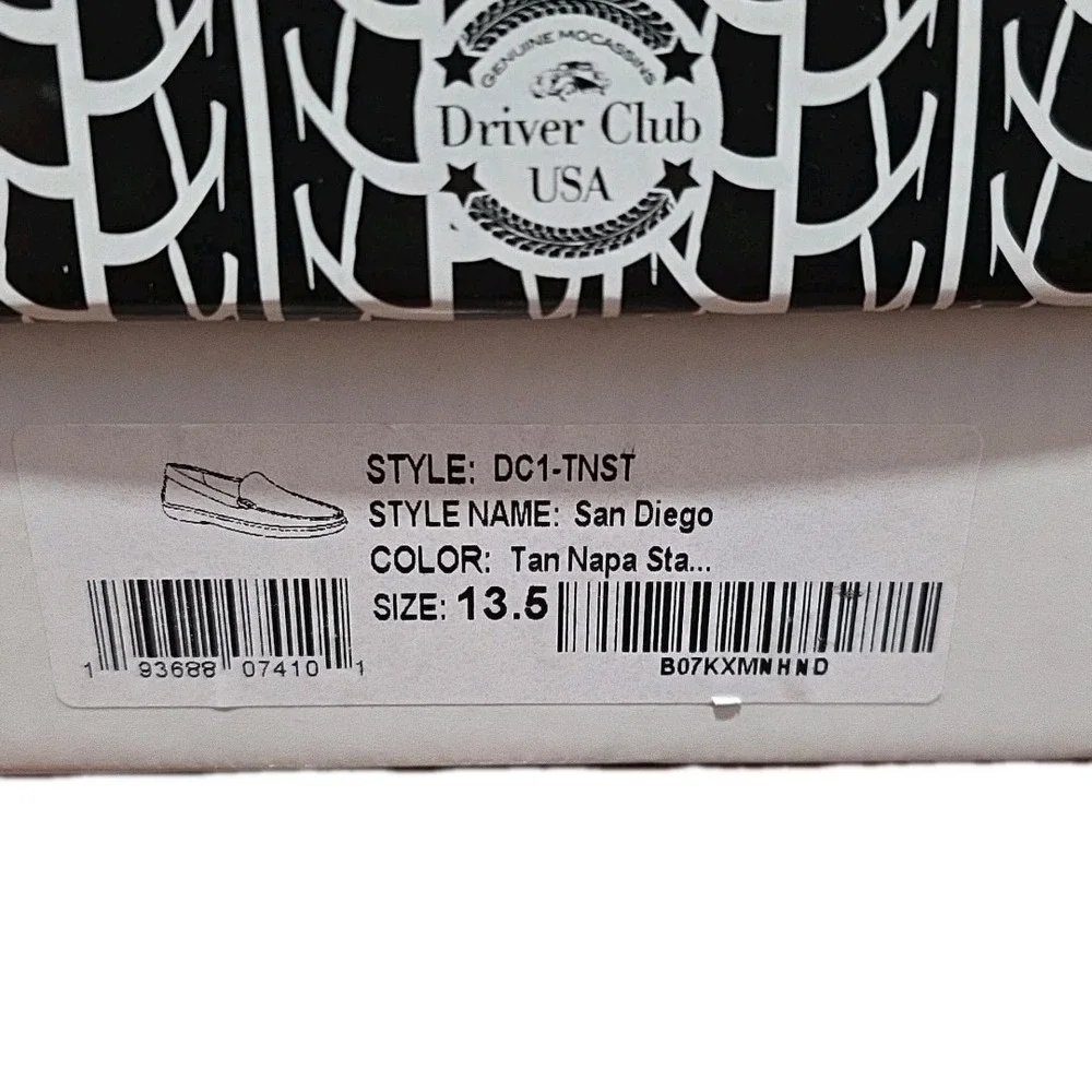 Driver Club Usa Size 13.5 Kid San Diego Mocassins, Tan Napa
