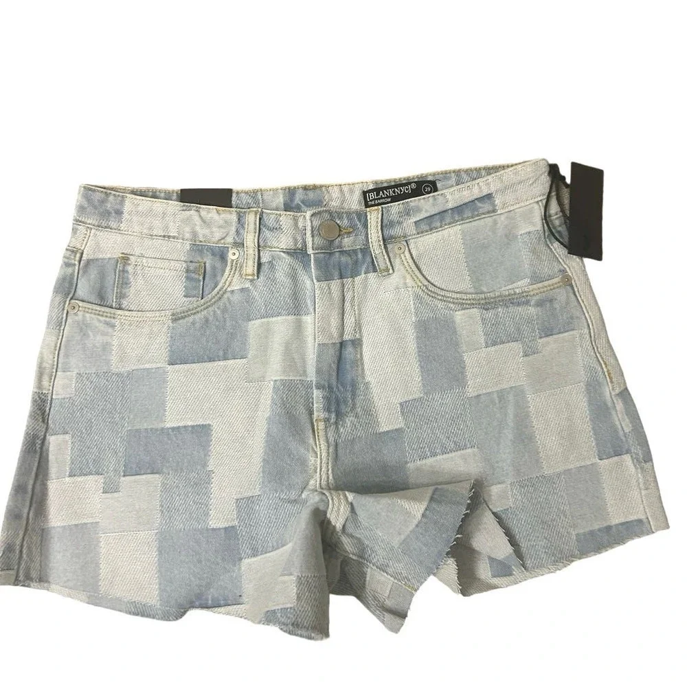 BLANK NYC The Barrow Vintage High Rise Short Patchwork Design Size 29 NWT