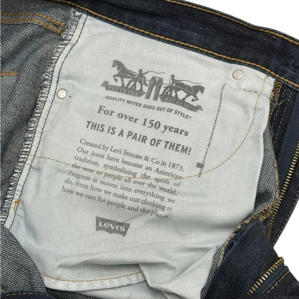 Levi’s Men’s Straight Leg Jeans Dark Wash Denim W34 L30 Zip Fly