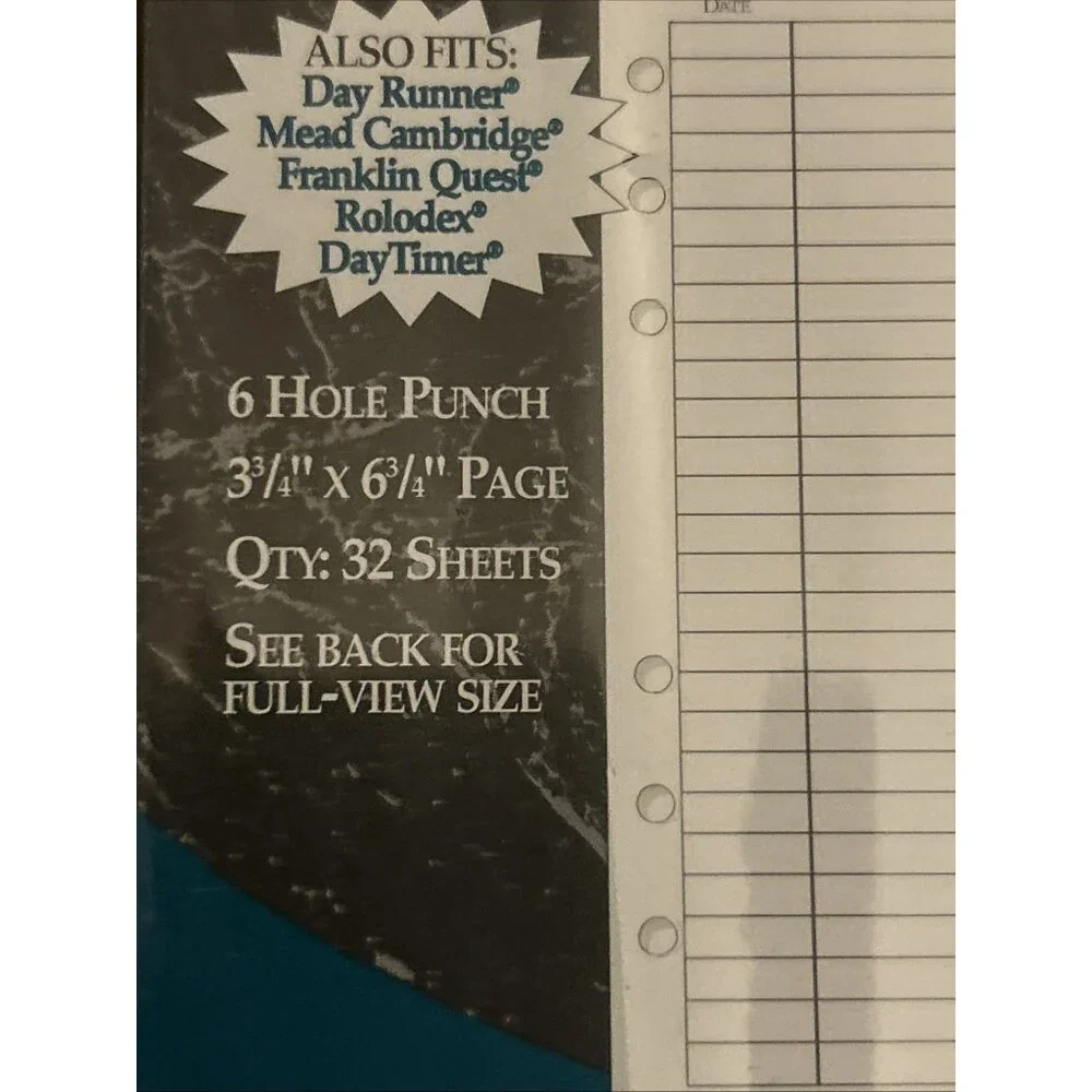 At-A-Glance To Do Pages 3 3/4 x 6 3/4 Day Runner Franklin Cambridge Daytimer New