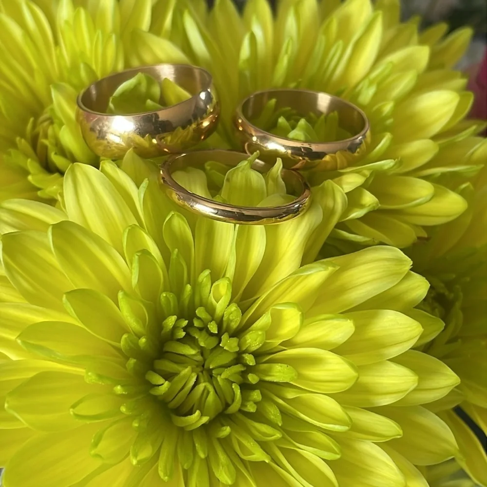 ADORNIA Water Resistant Mixed Band Stackable Ring Set 3pcs Size 6