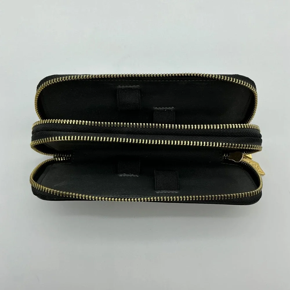 RETIRED Excellent condition Black Visconti Four Pen Holder Zipper Pouch
