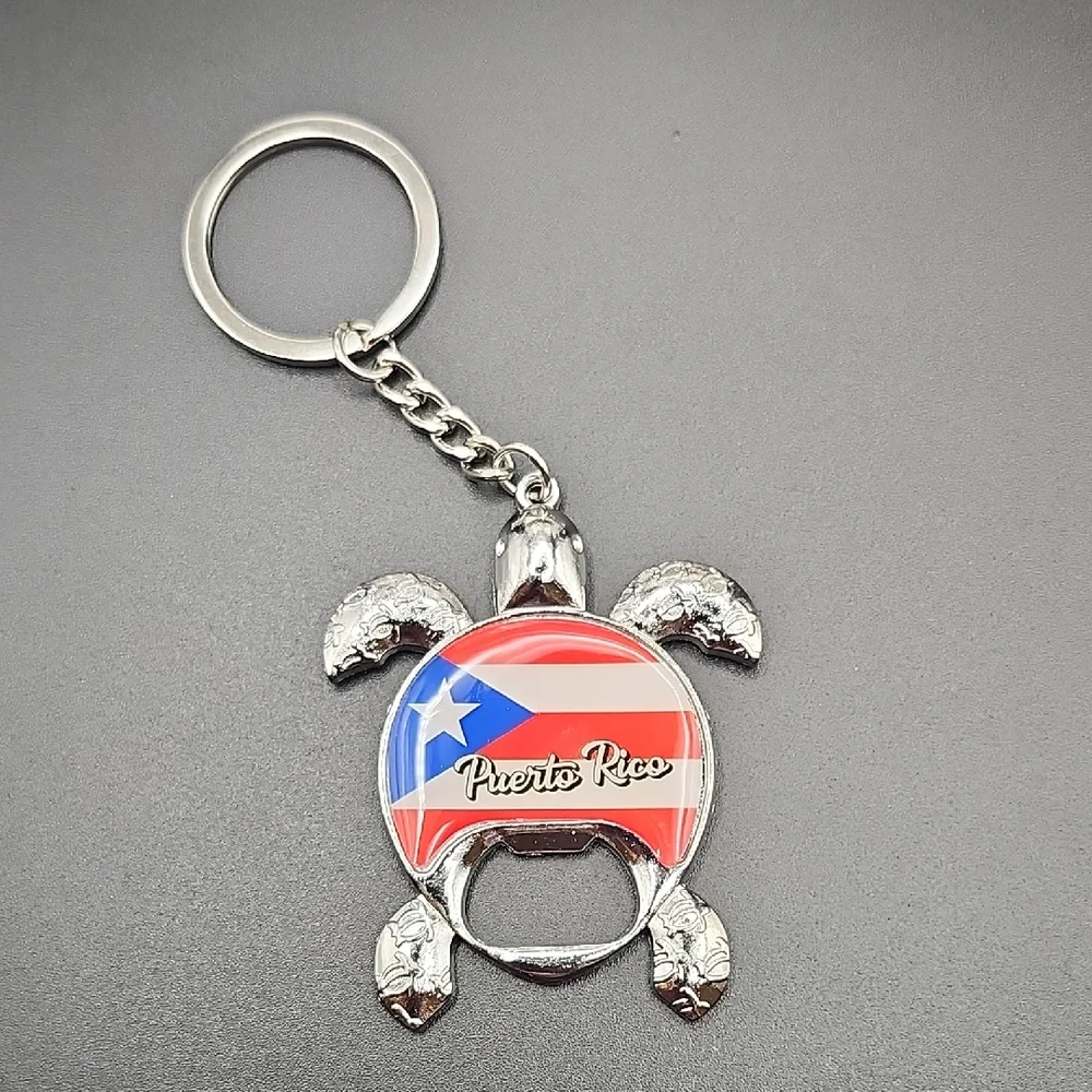 Puerto Rico Turtle Keychain with Opener