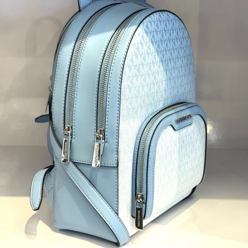 Michael Kors Jaycee Medium Ombré Signature Logo Backpack Light Sky Blue