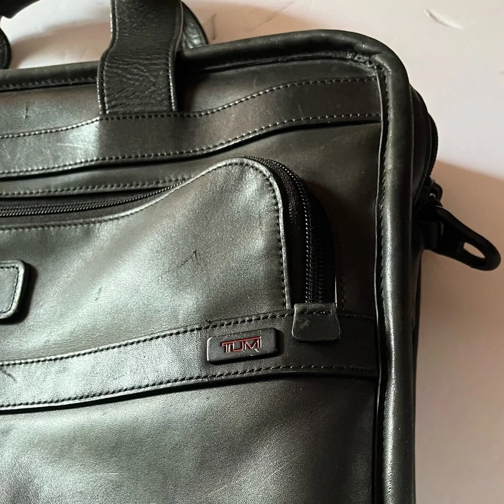 Tumi Vintage Black Calfskin Briefcase