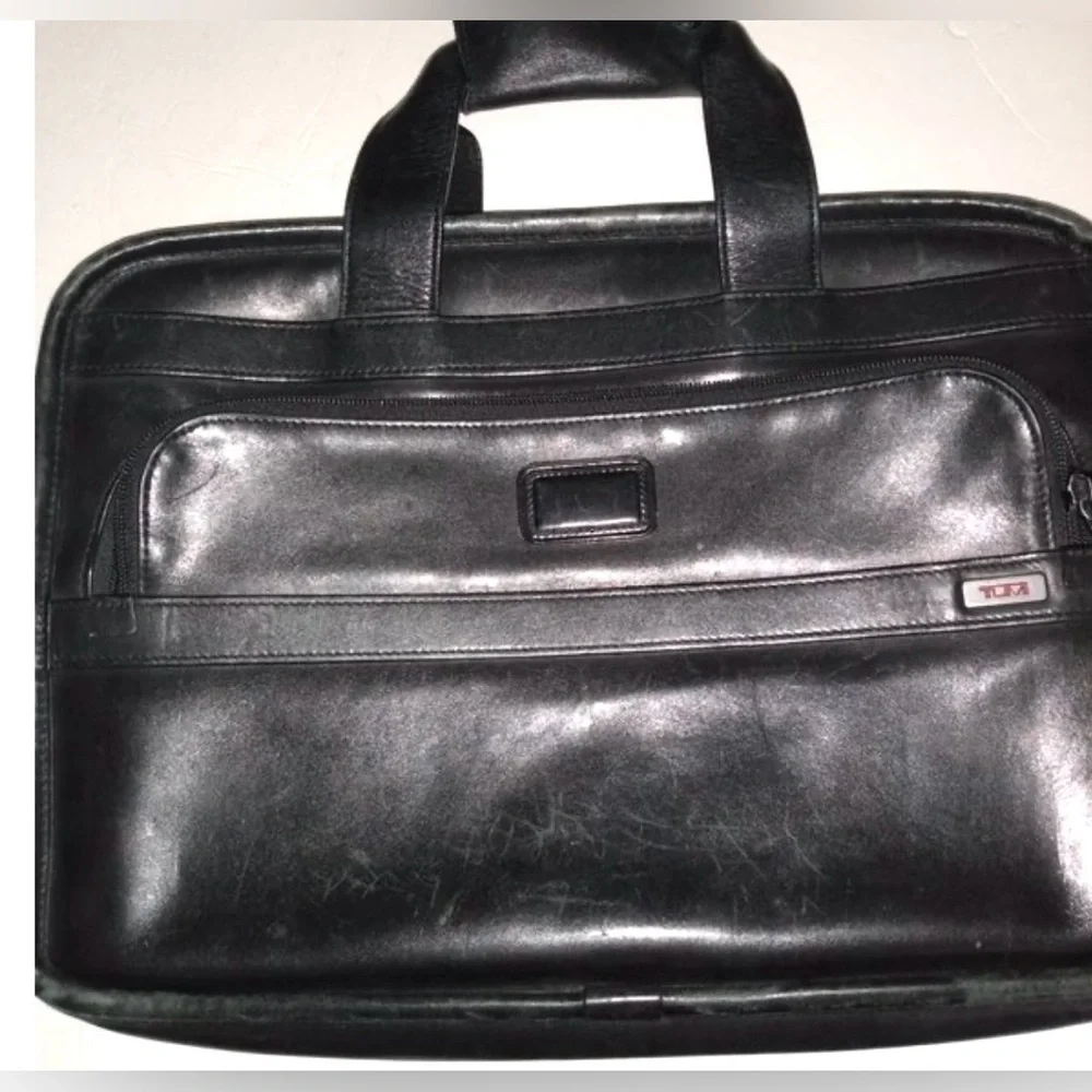 Tumi Vintage Black Calfskin Briefcase