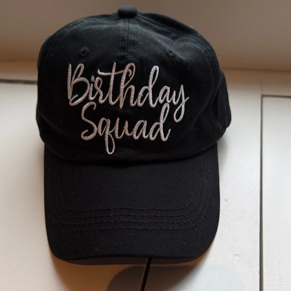 Stylish Black 'Birthday Squad' Party Hat