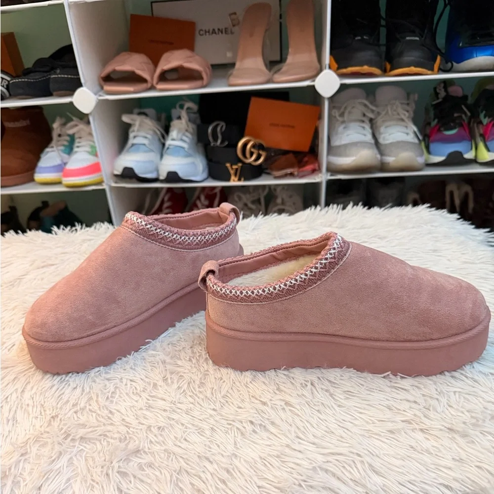 Olivia & Kate Pink Mules Girls size 3 worn once