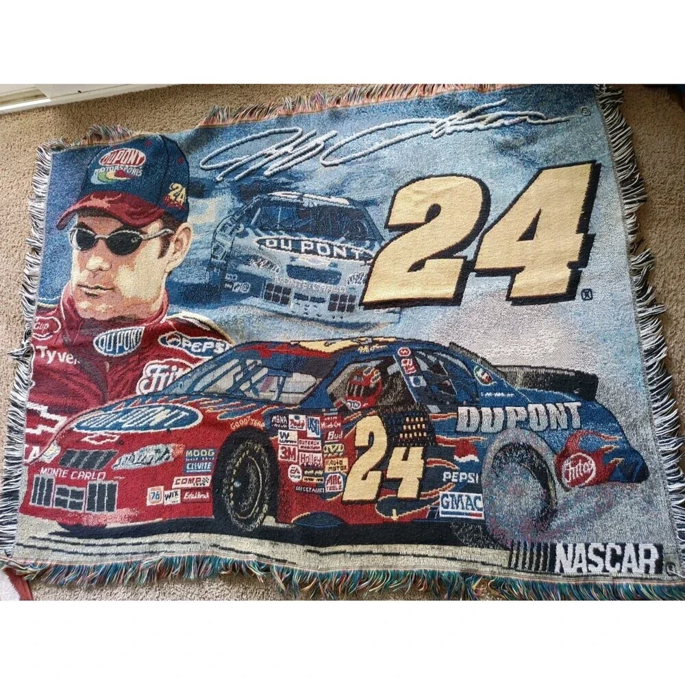 NASCAR Jeff Gordon #24 Racing Throw Blanket Tapestry 56x44