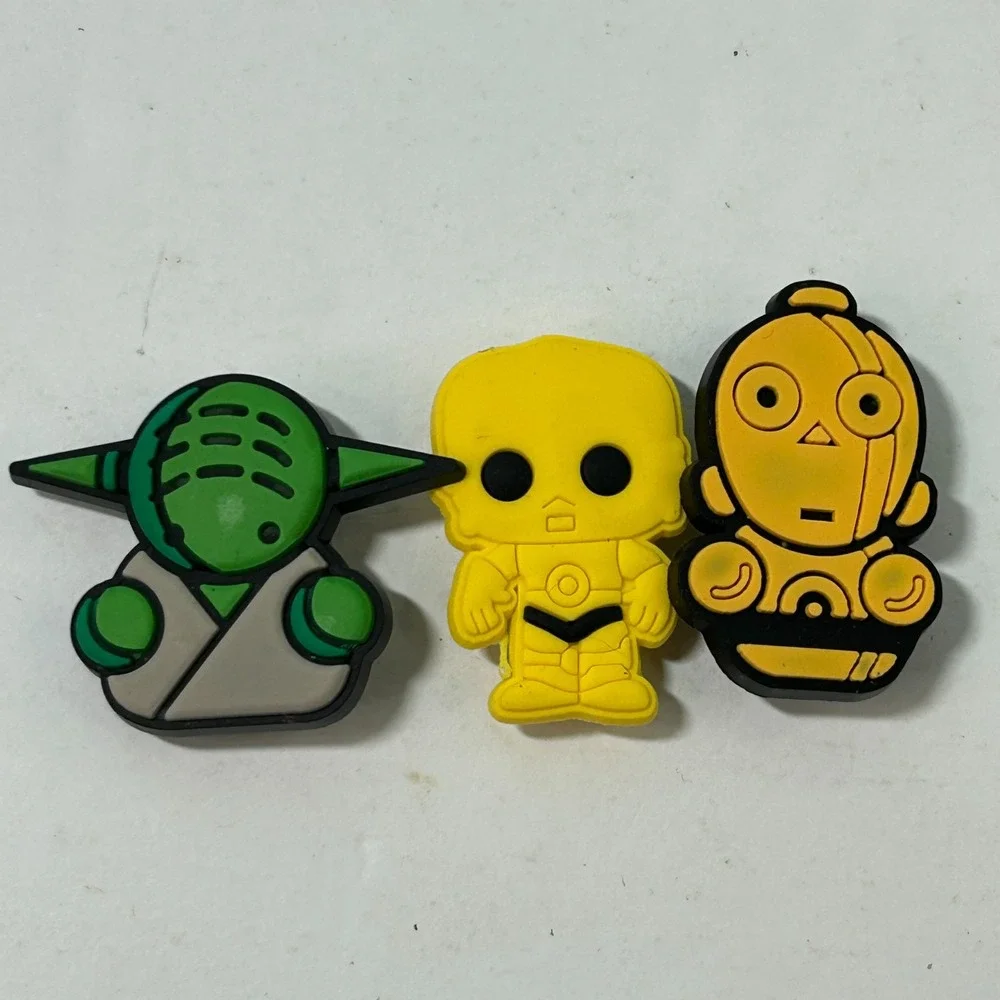 Star Wars Lot (12) Charms for Crocs Jibbitz Shoe Accessories Yoda C3PO Vader Poe