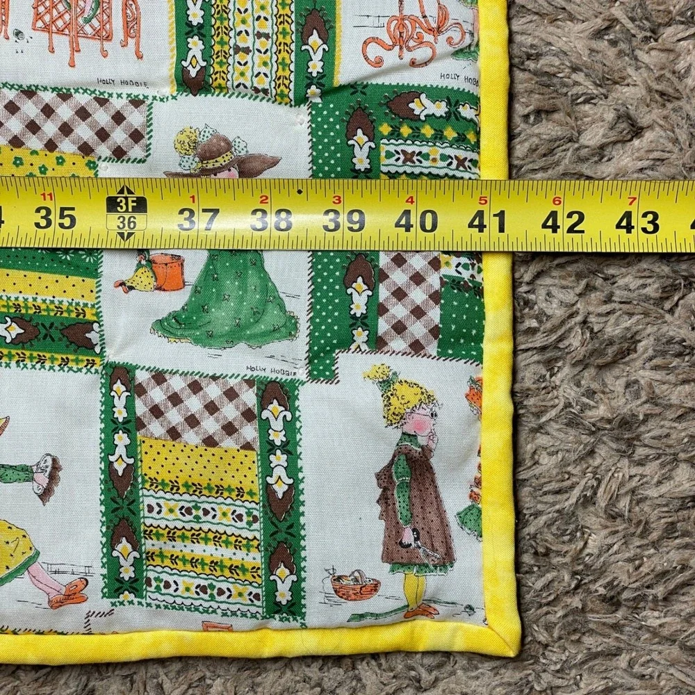Vintage Holly Hobbie Quilt Blanket Children Kids Play Mat Farmhouse Decor 65x41