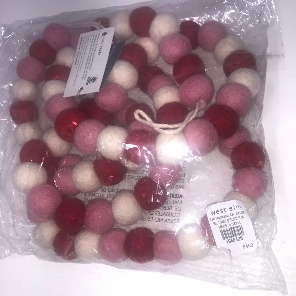 West Elm wool pink red