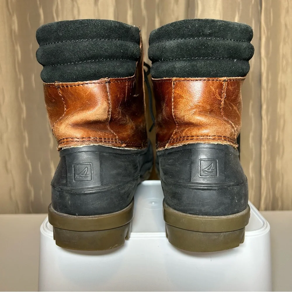 Sperry Top Sider Men’s 8 Avenue Duck Boot Black Amaretto Brown Leather STS10548