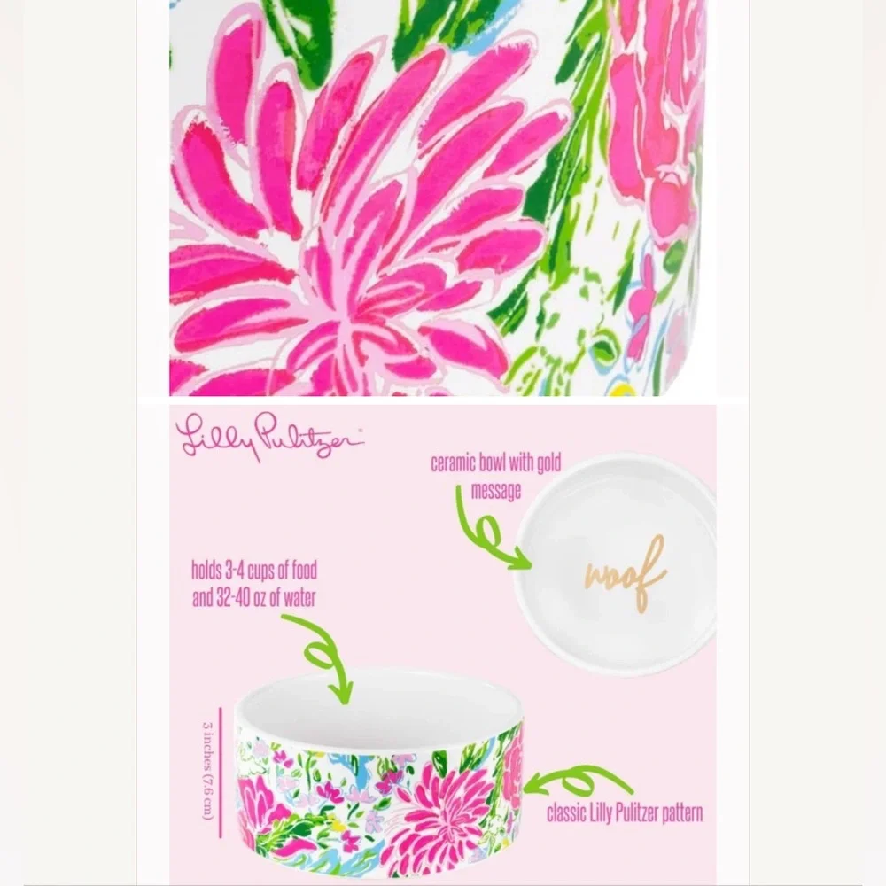 Lilly Pulitzer Dog / Pet Bowl: Splendor in the Sand