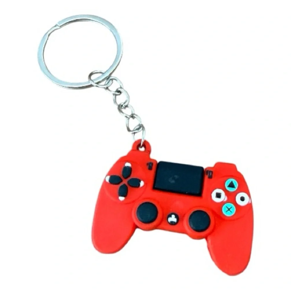 Red Game Controller Keychain – Gamer Controller Charm Key Ring – New