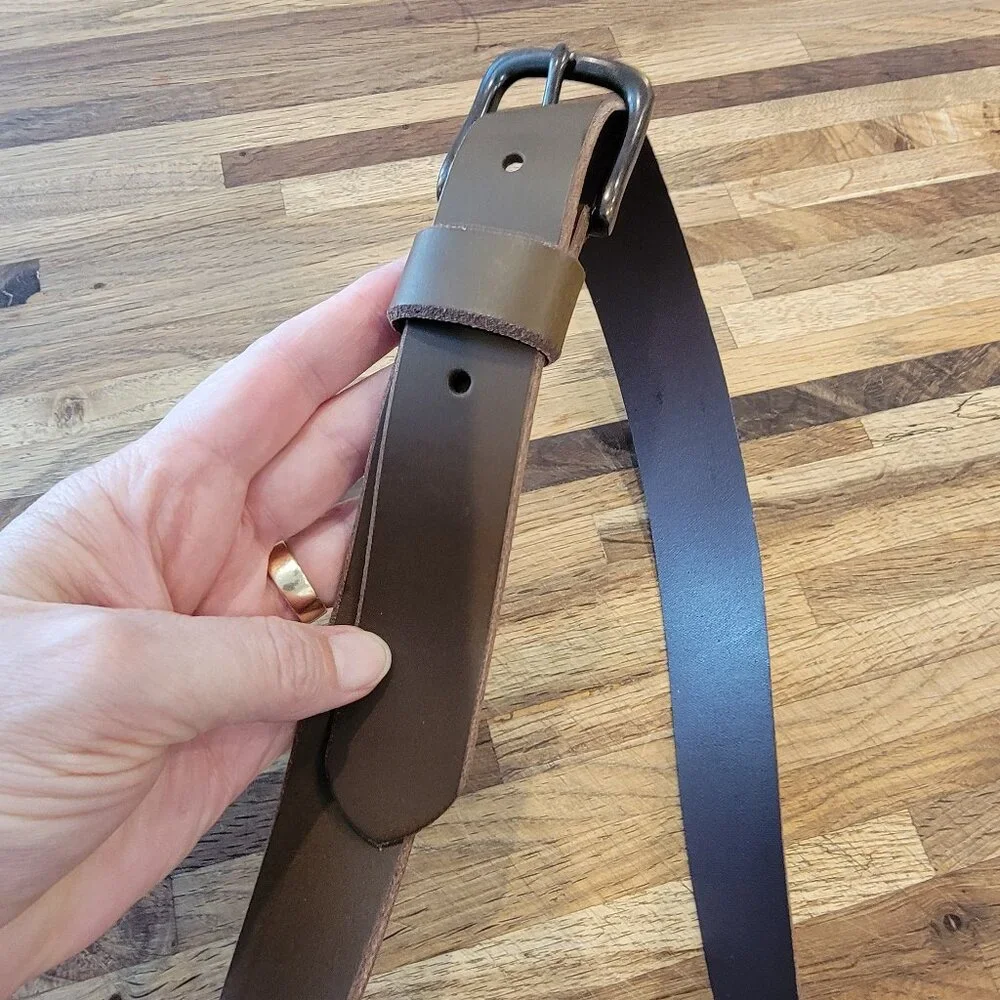 Banana Republic Rustic Split Cowhide Brown Leather Belt