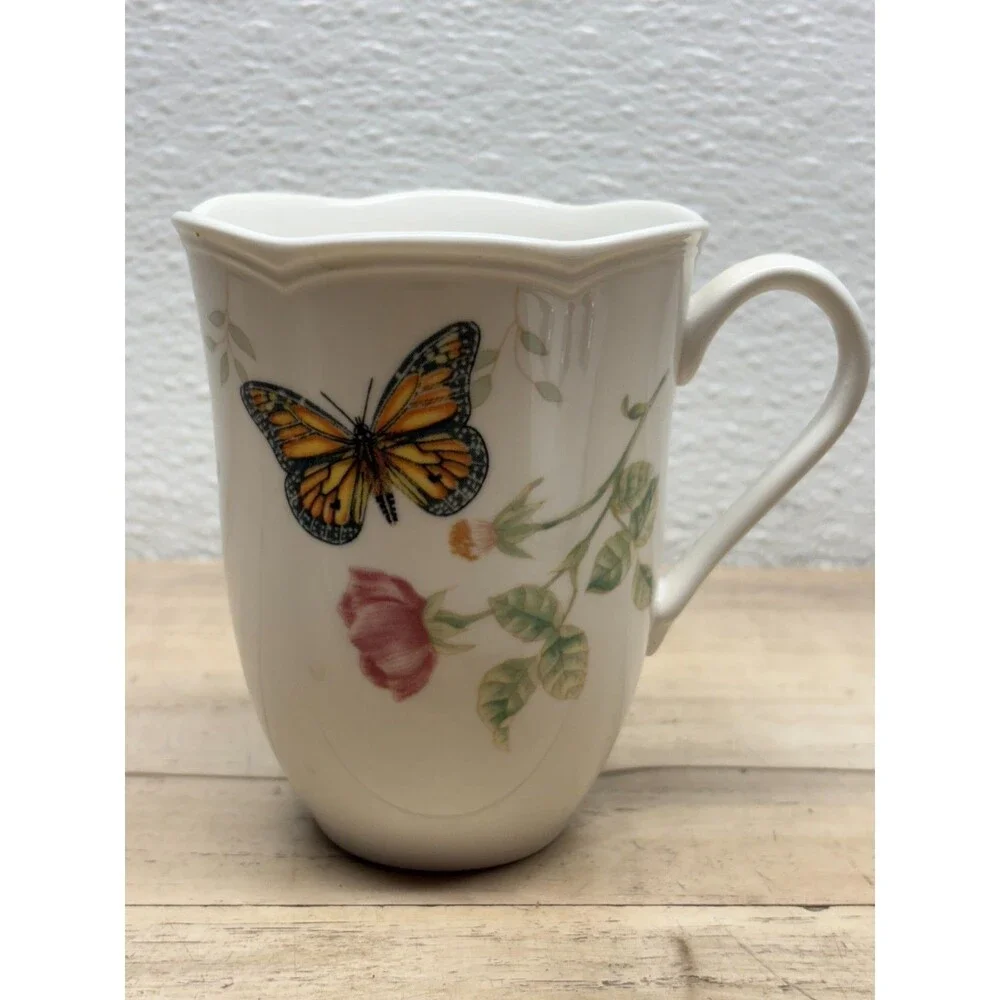 Lenox Butterfly Medow Monarch Porcelain Coffee Mug