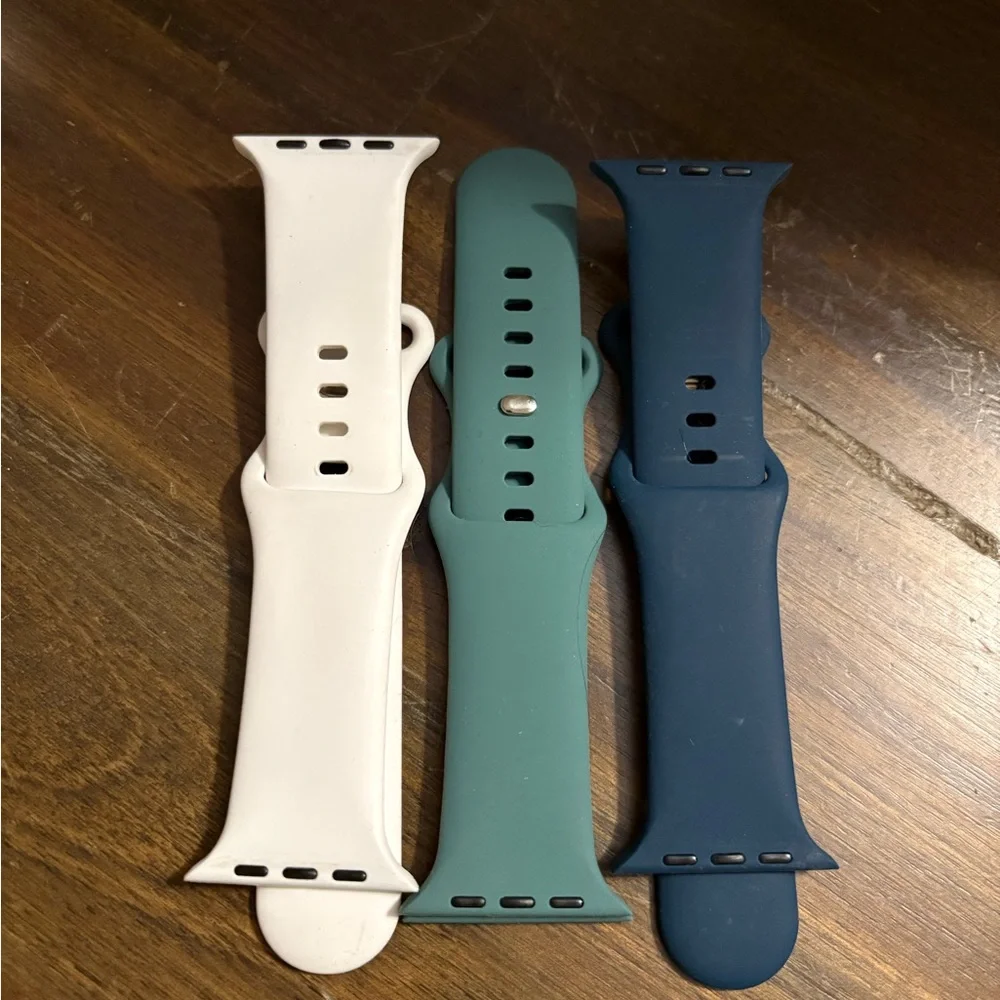 Smartwatch Band Set - White, Green, Blue
