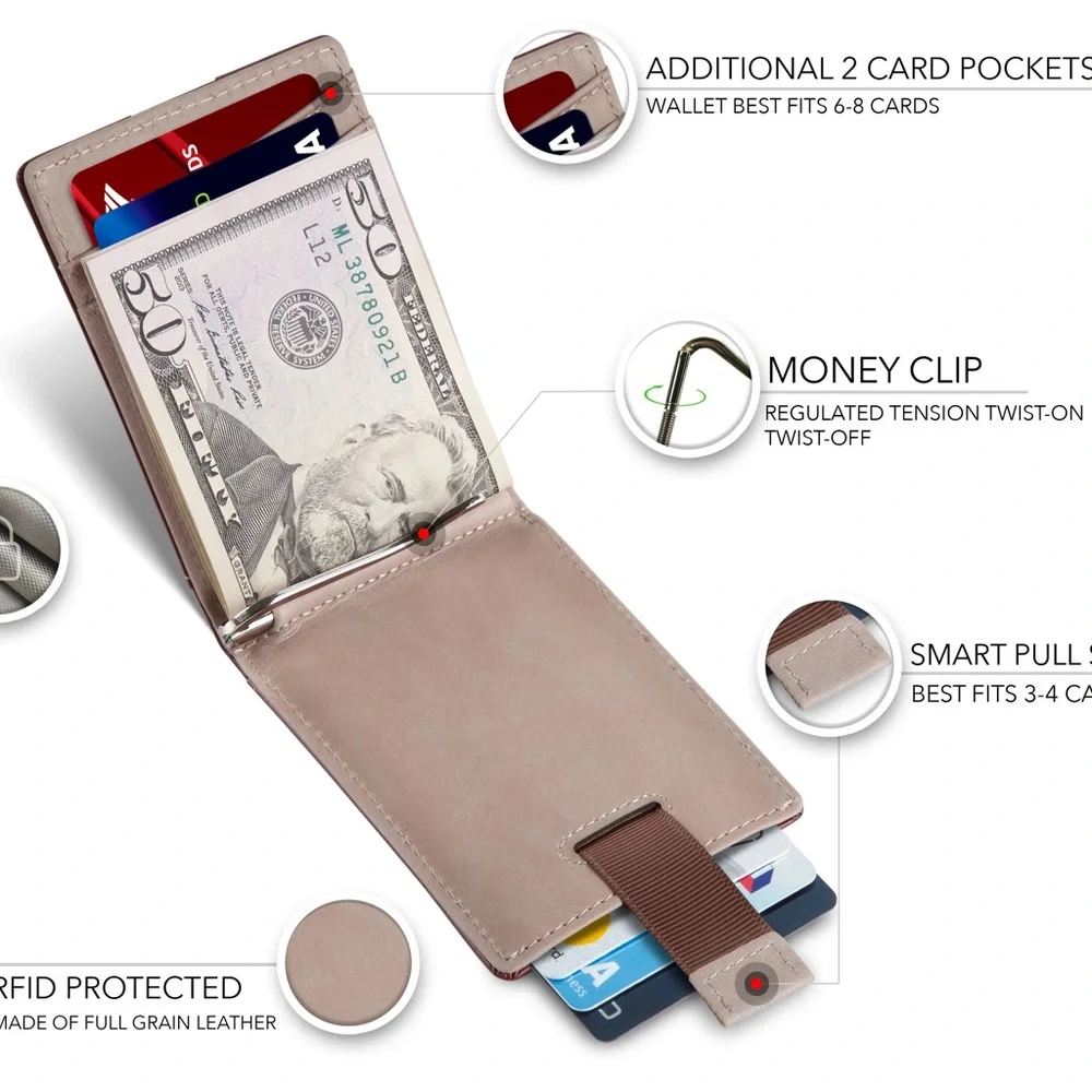 Authentic Platinum Hanger Wallets - Brown Leather