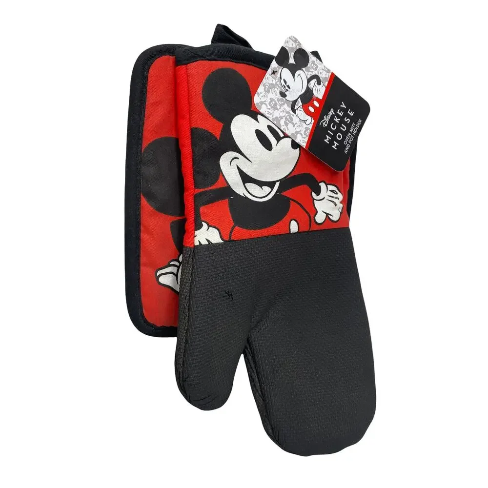 Disney Mickey Mouse Oven Mitt and Pot Holder 2 Piece Set New with Tags